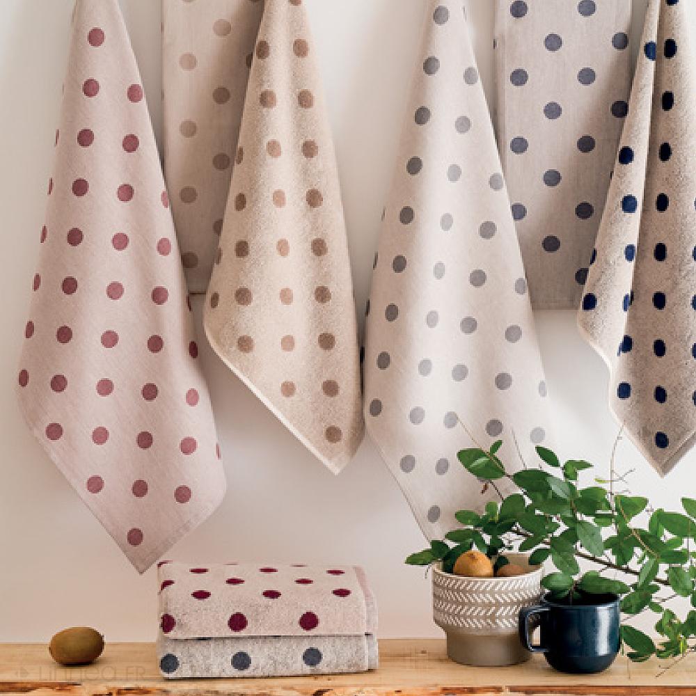 Lot de 2 torchons de cuisine toile 50x70 cm coton SPOT bleu