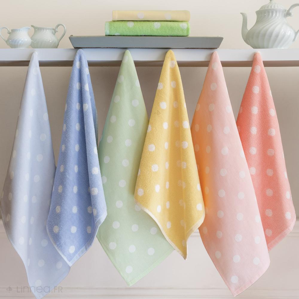 Lot de 2 torchons de cuisine éponge 50x50 cm coton SPOT II bleu