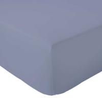Drap housse 140x200 cm bonnet 30 cm percale de coton PASSION PERCALE Bleu baltique