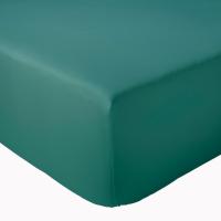 Drap housse 140x200 cm bonnet 30 cm percale PASSION PERCALE Emeraude