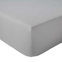 Drap housse 90x190 cm bonnet 30 cm percale de coton PASSION PERCALE Gris nuage