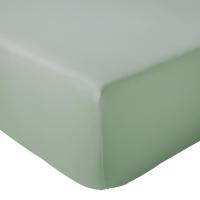 Drap housse 90x200 cm bonnet 40 cm percale de coton PASSION PERCALE Vert sauge