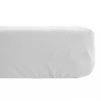 Drap housse uni 160x200 cm percale MANOIR blanc Neige bonnet 35