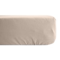 Drap housse uni 180x200 cm percale MANOIR beige Lin bonnet 40