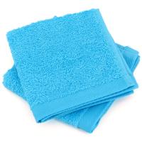Lot de 2 serviettes invité 30x30 cm 100% coton peigné ALBA bleu océan Lot de 2 serviettes invité 30x30 cm 100% coton peigné ALBA bleu océan