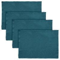 Lot de 4 sets de table coton 37x50 cm HONO bleu canard