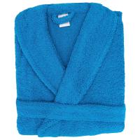 Peignoir col châle adulte ALPHA coton taille XL bleu turquoise