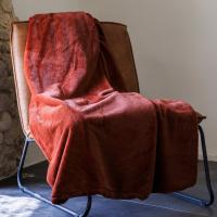 Plaid 130x170 cm WOODLAND fausse fourrure rouge Piment Plaid 130x170 cm WOODLAND fausse fourrure rouge Piment