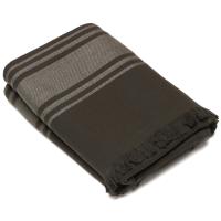 Drap de plage fouta avec franges pur coton 2 faces 90x185 cm MYKONOS marron café Drap de plage fouta avec franges pur coton 2 faces 90x185 cm MYKONOS marron café