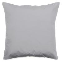 Taie d'oreiller volants plats 65x65 cm percale MANOIR gris Acier