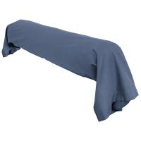 Taie de traversin uni 140x43 cm 100% coton ALTO bleu Jean 
