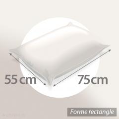 Coussin 55x75 cm LYNX fausse fourrure doublée velours Beige