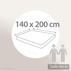 Drap housse 140x200 cm bonnet 30 cm percale de coton PASSION PERCALE Bleu baltique