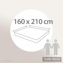 Drap housse uni 160x210 cm bonnet 30 cm 100% coton ALTO Belle ile
