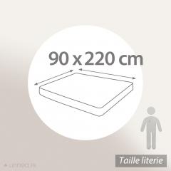 Drap housse uni 90x220 cm bonnet 30 cm 100% coton ALTO Chamois