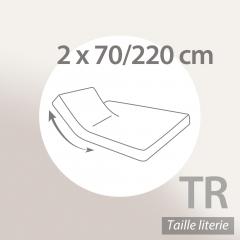 Drap housse relaxation uni 2x70x220 cm 100% coton ALTO Manganese - TR Tête relevable uniquement