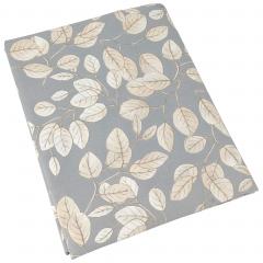 Drap plat imprimé 240x310 cm en 100% percale de coton LISON gris