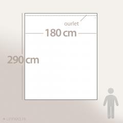 Drap plat 180x290 cm satin de coton VOYAGE beige Lin