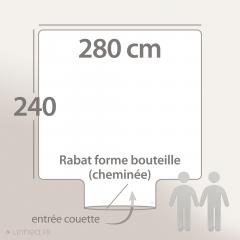 Housse de couette 280x240 cm Percale pur coton JAZZ GRIS