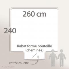 Housse de couette uni 260x240 cm percale de coton MANOIR vert Mousse