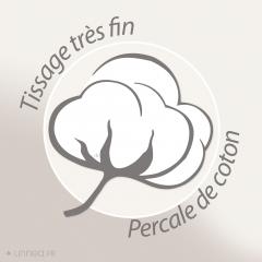 Parure de lit 280x240 cm percale 100% coton GABY beige Lin 3 pièces