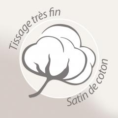 Parure de lit 300x240 cm satin de coton BOTANIC jaune soleil