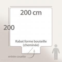 Parure de lit 200x200 cm percale 100% coton TRINIDAD mousson