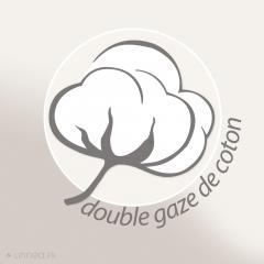 Parure de lit 140x200 cm double gaze de coton GAZGAZ vert amande 2 pièces