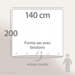Parure de lit 140x200 cm double gaze de coton GAZGAZ vert amande 2 pièces