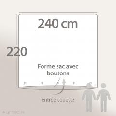 Parure 240x220 cm MILA polyester micro lavée gris perle 3 pièces