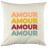 Coussin déhoussable  40x40 cm collection COLOR modèle amour multicolore
